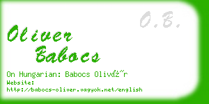 oliver babocs business card